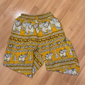Yellow Elephant Print pants